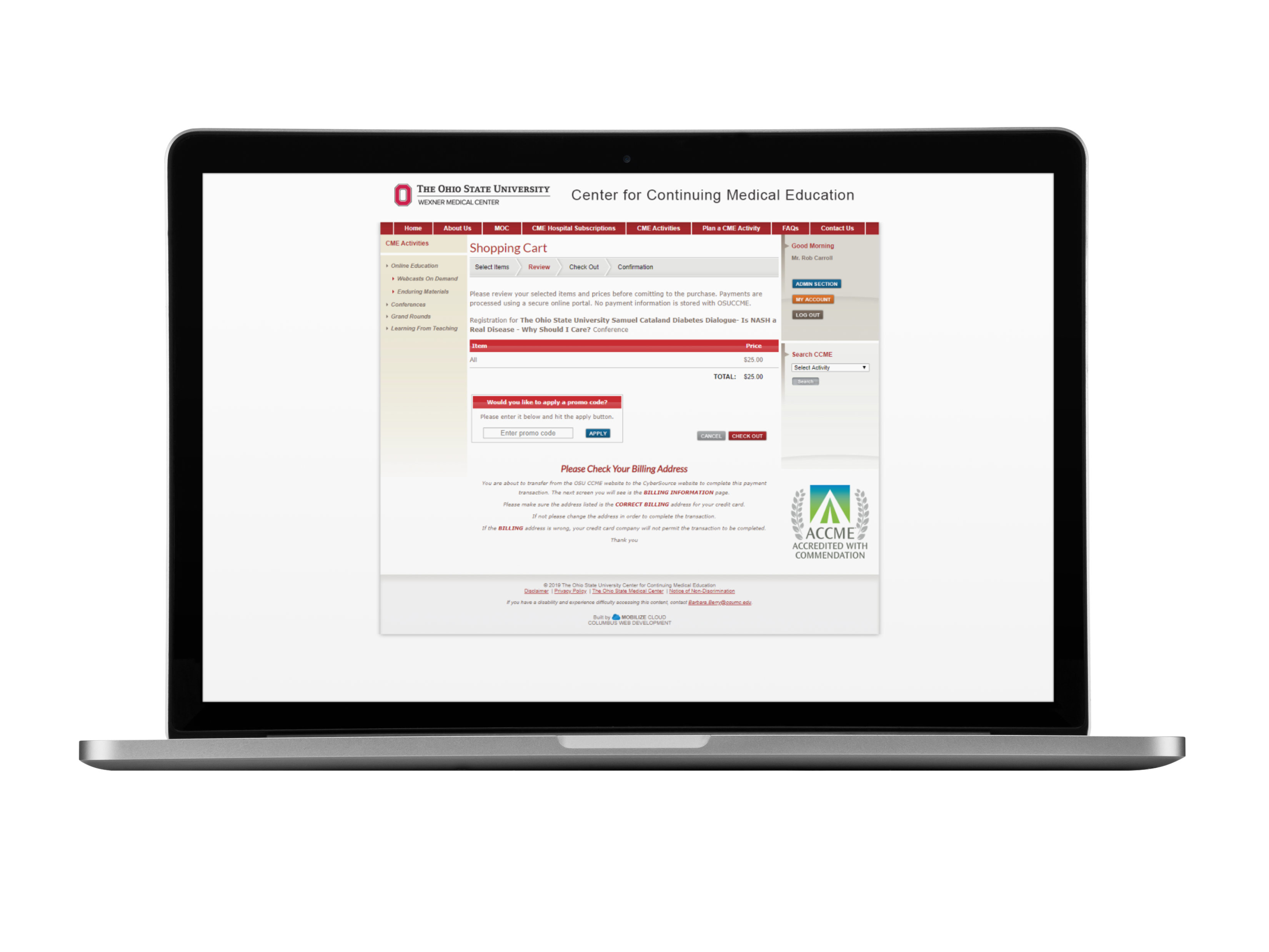 OSU CCME Custom Checkout & Payment Portal